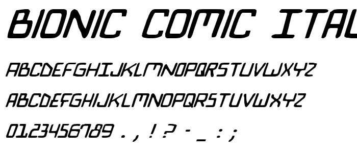 Bionic Comic Italic font